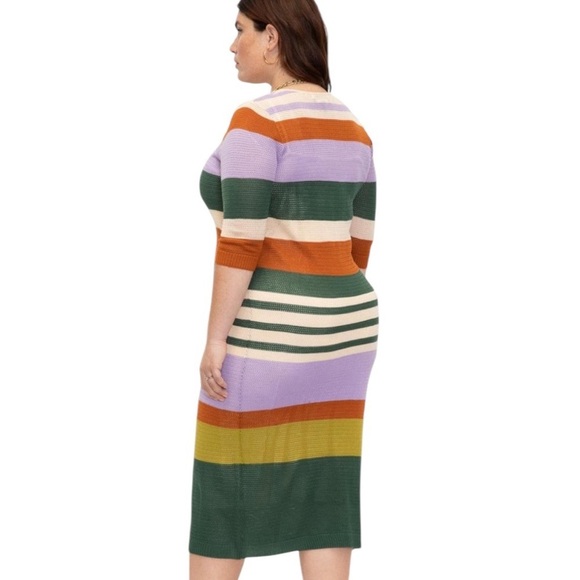Eloquii Elements Women’s Plus Size Striped Crochet Knit Dress Size 26/28 - Picture 2 of 9